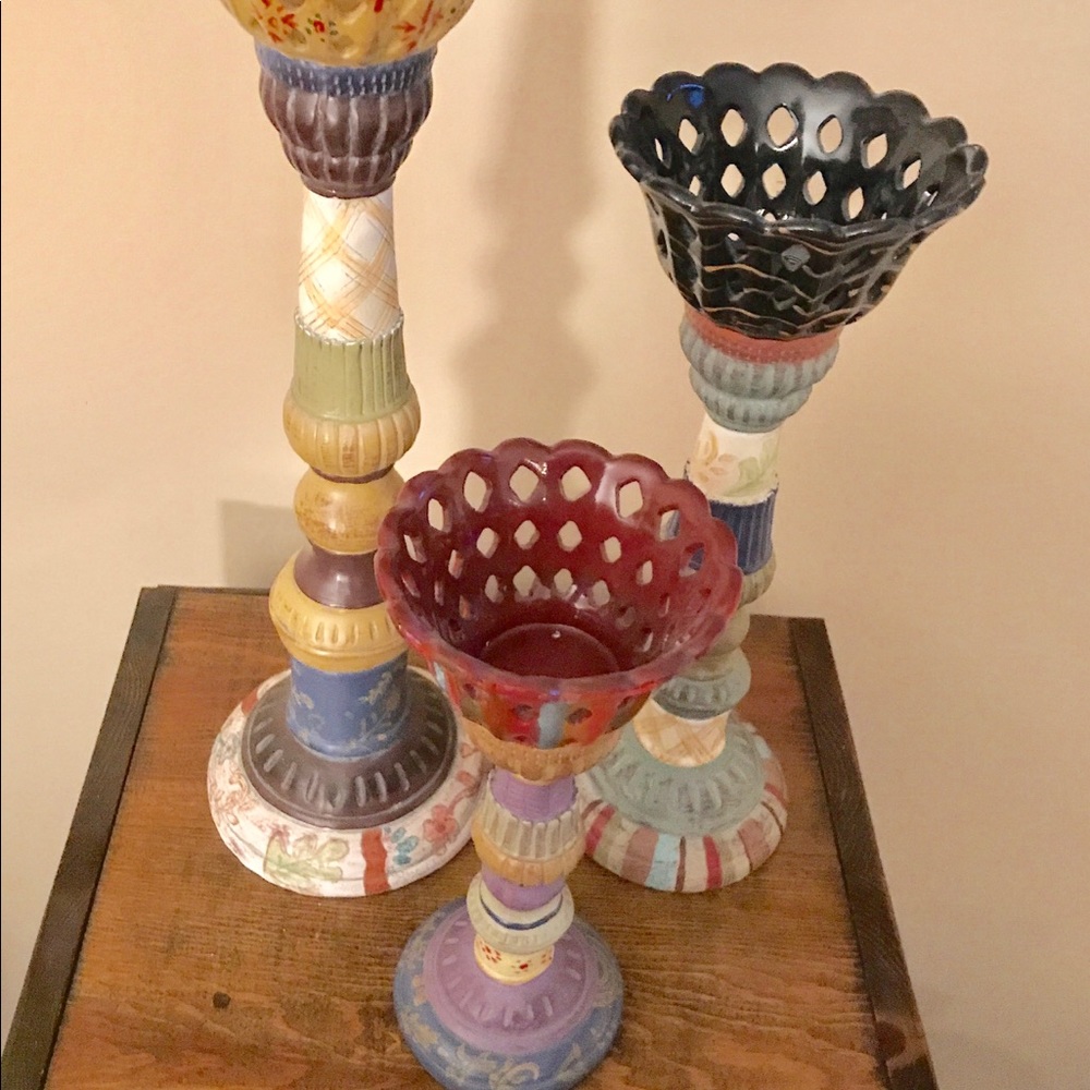 3 Original Tracy Porter Candlesticks.